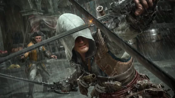 ac black flag resynced hero image showing edward parrying an enemy