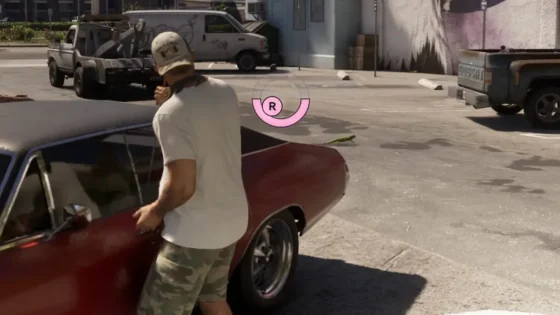 gta 6 screenshow showing jason using a slim jim to steal a car